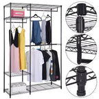 Costway Organizer Guardaroba 48''x18''x71'' Appendiabiti Portatile con Ripiani per Casa