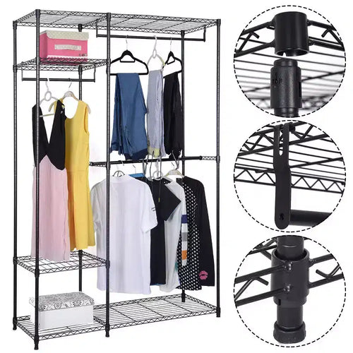 Costway Organizer Guardaroba 48''x18''x71'' Appendiabiti Portatile con Ripiani per Casa