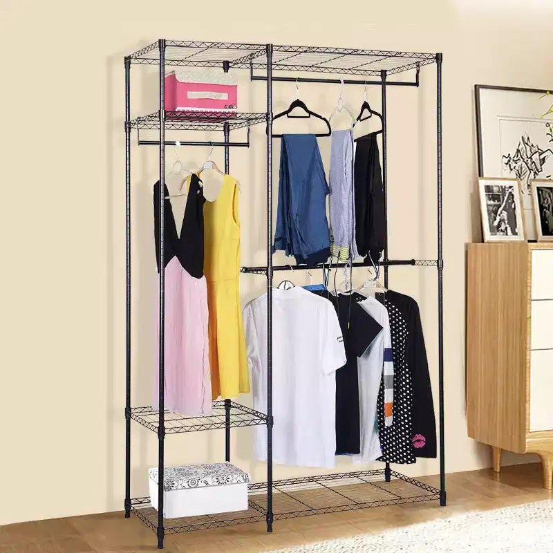 Costway Organizer Guardaroba 48''x18''x71'' Appendiabiti Portatile con Ripiani per Casa