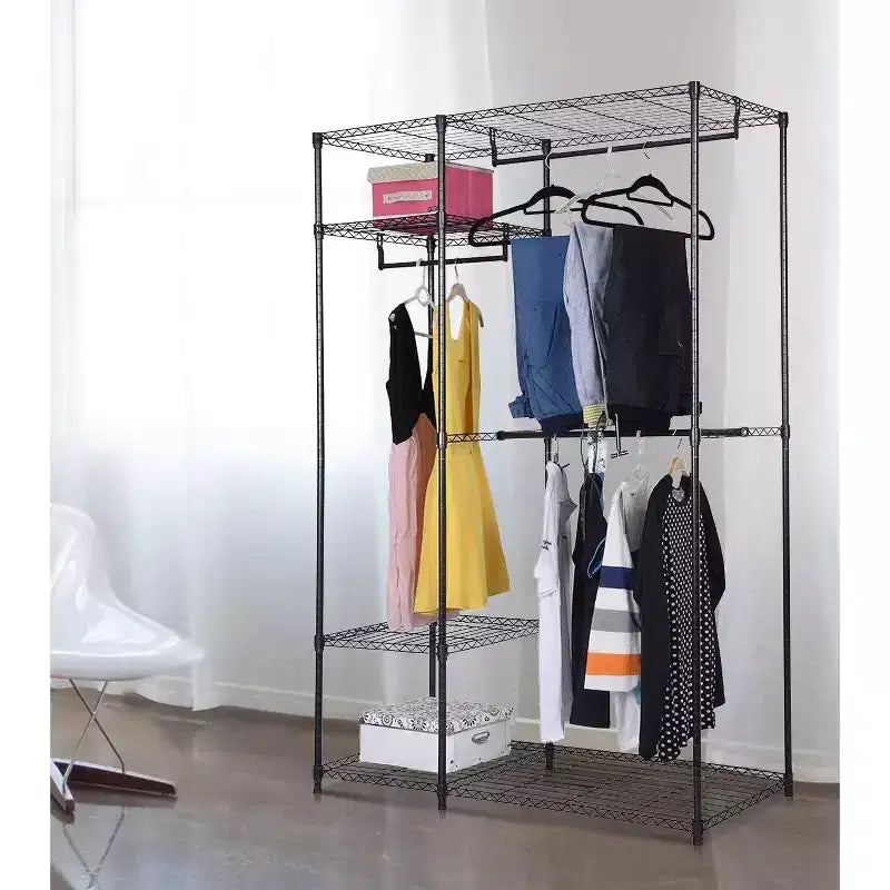 Costway Organizer Guardaroba 48''x18''x71'' Appendiabiti Portatile con Ripiani per Casa