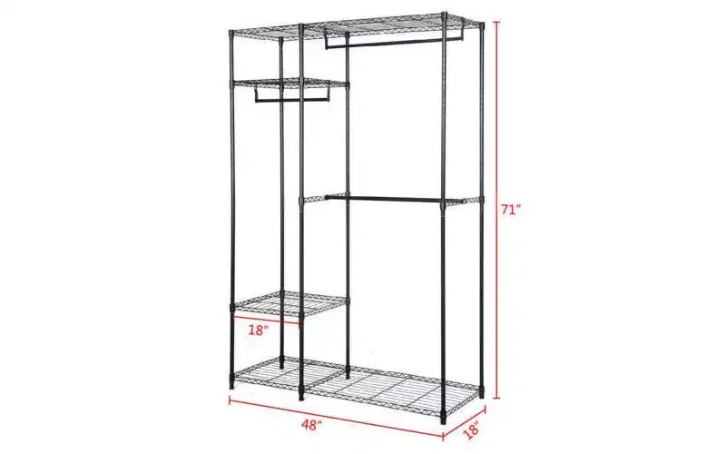 Costway Organizer Guardaroba 48''x18''x71'' Appendiabiti Portatile con Ripiani per Casa
