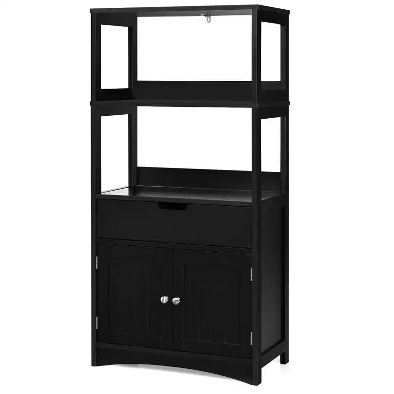 Costway Bathroom Storage Cabinet w/Drawer Shelf Cupboard Floor Cabinet