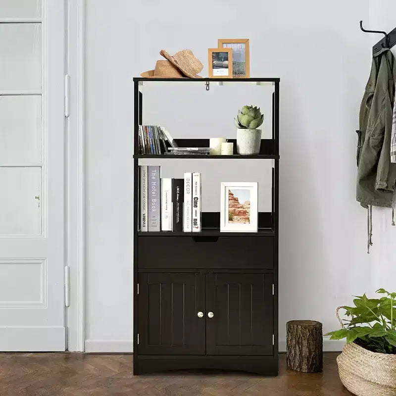 Costway Bathroom Storage Cabinet w/Drawer Shelf Cupboard Floor Cabinet