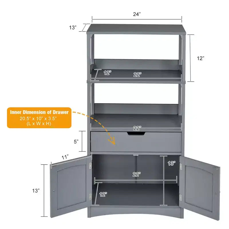 Costway Bathroom Storage Cabinet w/Drawer Shelf Cupboard Floor Cabinet
