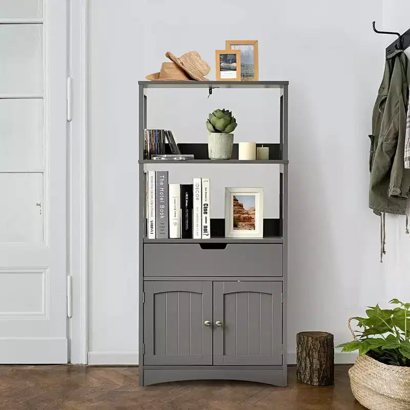 Costway Bathroom Storage Cabinet w/Drawer Shelf Cupboard Floor Cabinet