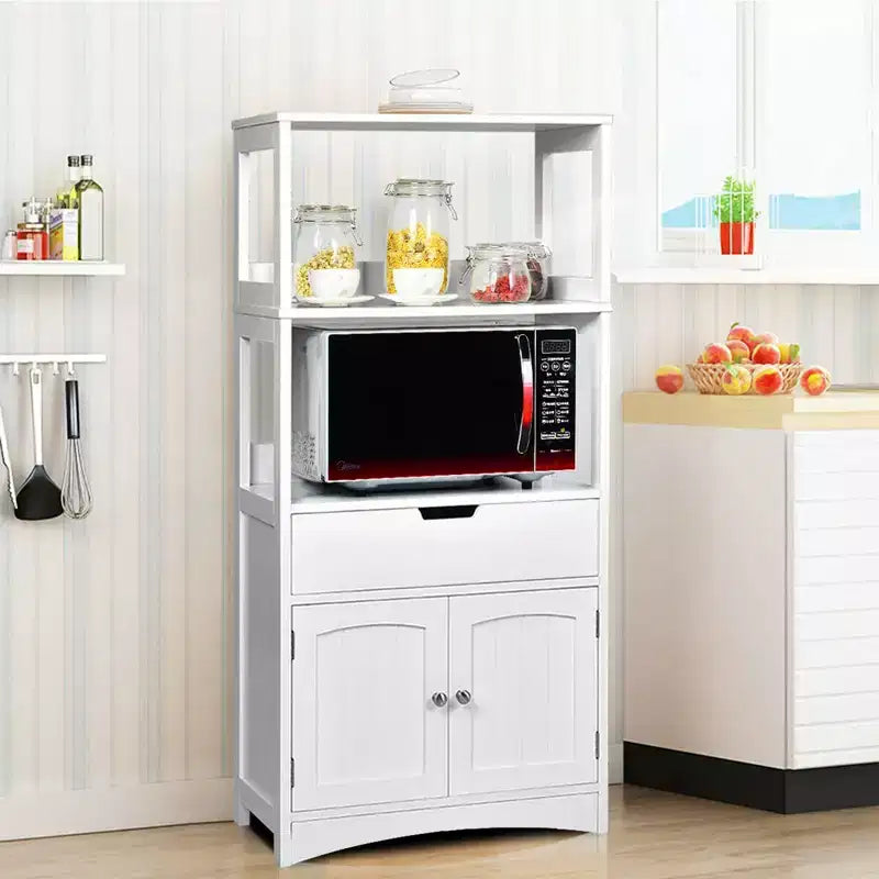 Costway Bathroom Storage Cabinet w/Drawer Shelf Cupboard Floor Cabinet