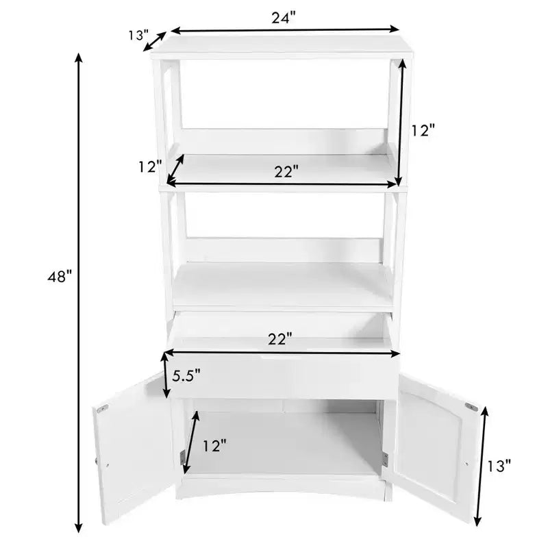 Costway Bathroom Storage Cabinet w/Drawer Shelf Cupboard Floor Cabinet