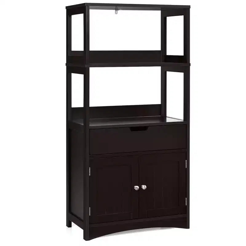 Costway Bathroom Storage Cabinet w/Drawer Shelf Cupboard Floor Cabinet