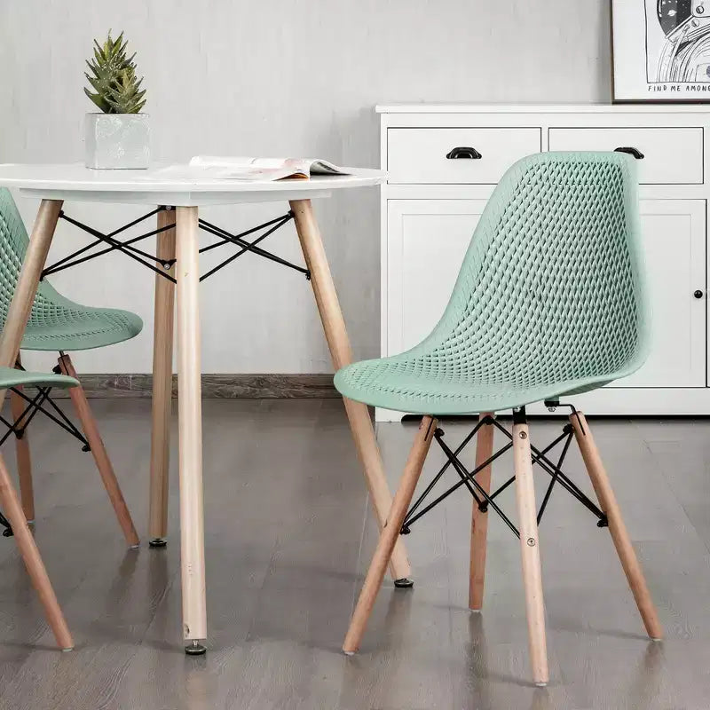 Costway 2PCS Modern DSW Dining Chair Office Home w/ Mesh Design Wooden Legs