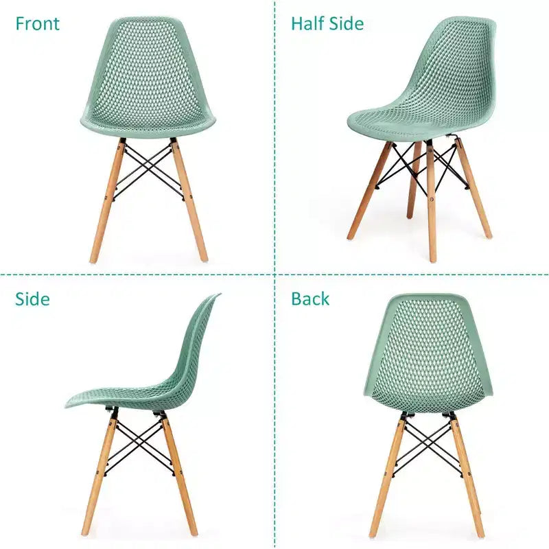 Costway 2PCS Modern DSW Dining Chair Office Home w/ Mesh Design Wooden Legs