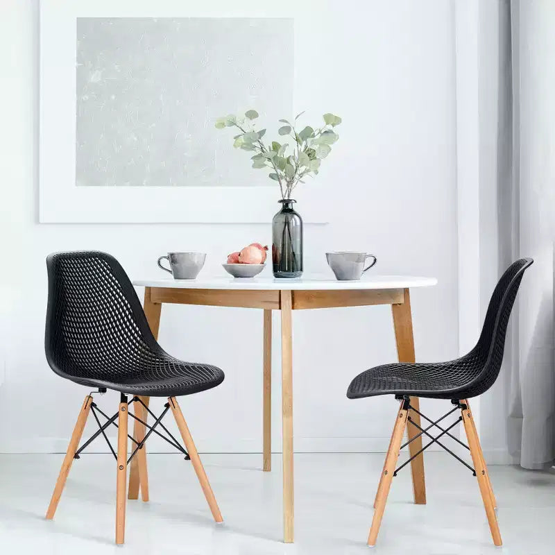 Costway 2PCS Modern DSW Dining Chair Office Home w/ Mesh Design Wooden Legs