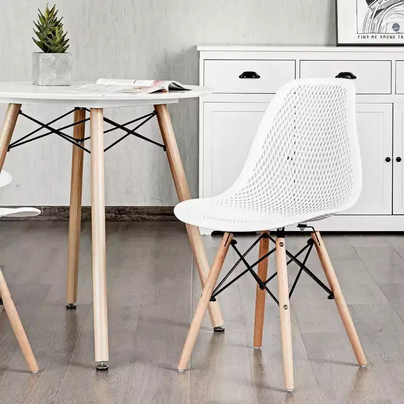 Costway 2PCS Modern DSW Dining Chair Office Home w/ Mesh Design Wooden Legs