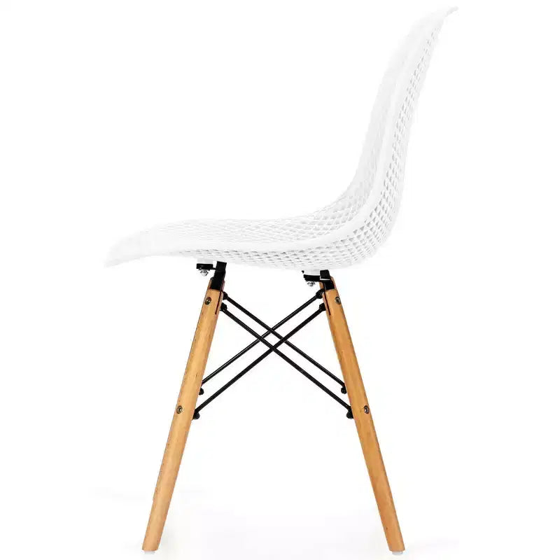 Costway 2PCS Modern DSW Dining Chair Office Home w/ Mesh Design Wooden Legs