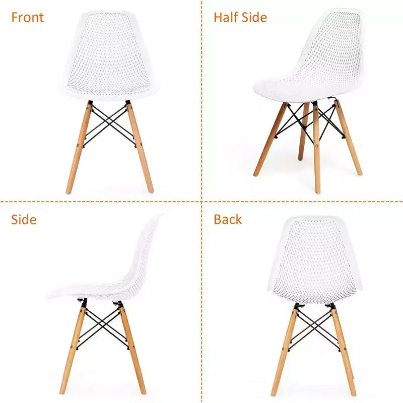 Costway 2PCS Modern DSW Dining Chair Office Home w/ Mesh Design Wooden Legs