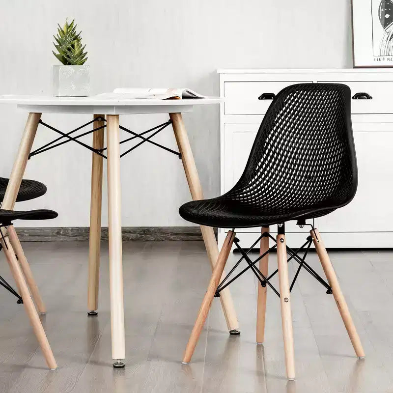 Costway 2PCS Modern DSW Dining Chair Office Home w/ Mesh Design Wooden Legs