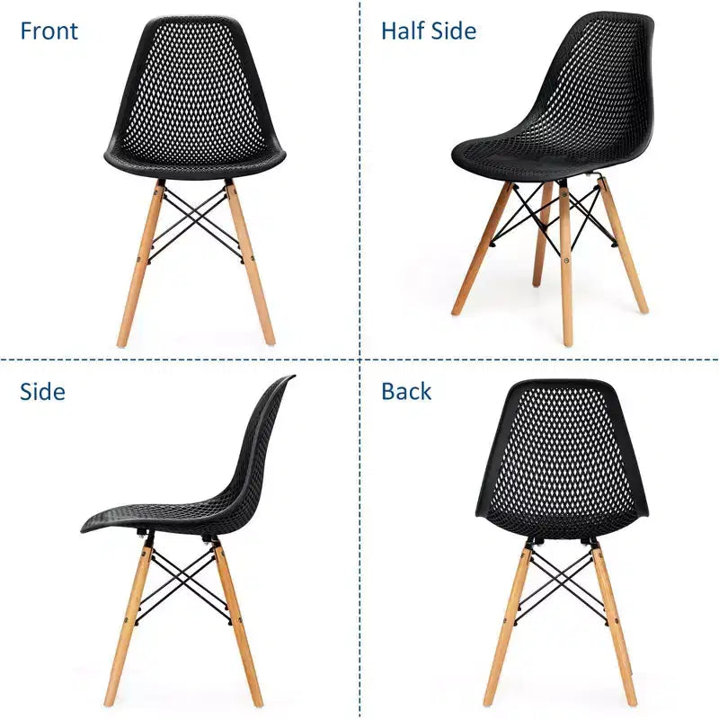 Costway 2PCS Modern DSW Dining Chair Office Home w/ Mesh Design Wooden Legs