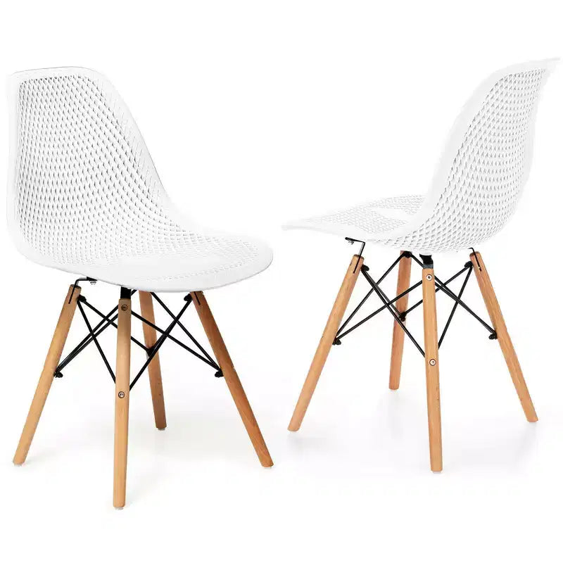 Costway 2PCS Modern DSW Dining Chair Office Home w/ Mesh Design Wooden Legs