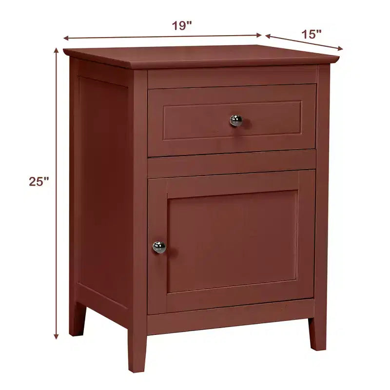 Costway Nightstand with Drawer Accent Side End Table Storage Cabinet White\Natural\Espresso