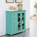 Costway Credenza da Cucina Tavolo Buffet Mobile Contenitore con Cassetti e Ante Bianco\Blu\Verde