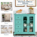 Costway Credenza da Cucina Tavolo Buffet Mobile Contenitore con Cassetti e Ante Bianco\Blu\Verde
