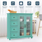 Costway Credenza da Cucina Tavolo Buffet Mobile Contenitore con Cassetti e Ante Bianco\Blu\Verde