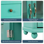 Costway Credenza da Cucina Tavolo Buffet Mobile Contenitore con Cassetti e Ante Bianco\Blu\Verde