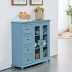 Costway Credenza da Cucina Tavolo Buffet Mobile Contenitore con Cassetti e Ante Bianco\Blu\Verde