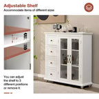 Costway Credenza da Cucina Tavolo Buffet Mobile Contenitore con Cassetti e Ante Bianco\Blu\Verde