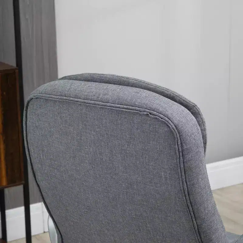 Vinsetto High Back Home Office Chair Executive Computer Chair with Adjustable Height, Upholstered Thick Padding Headrest and Armrest - Gray