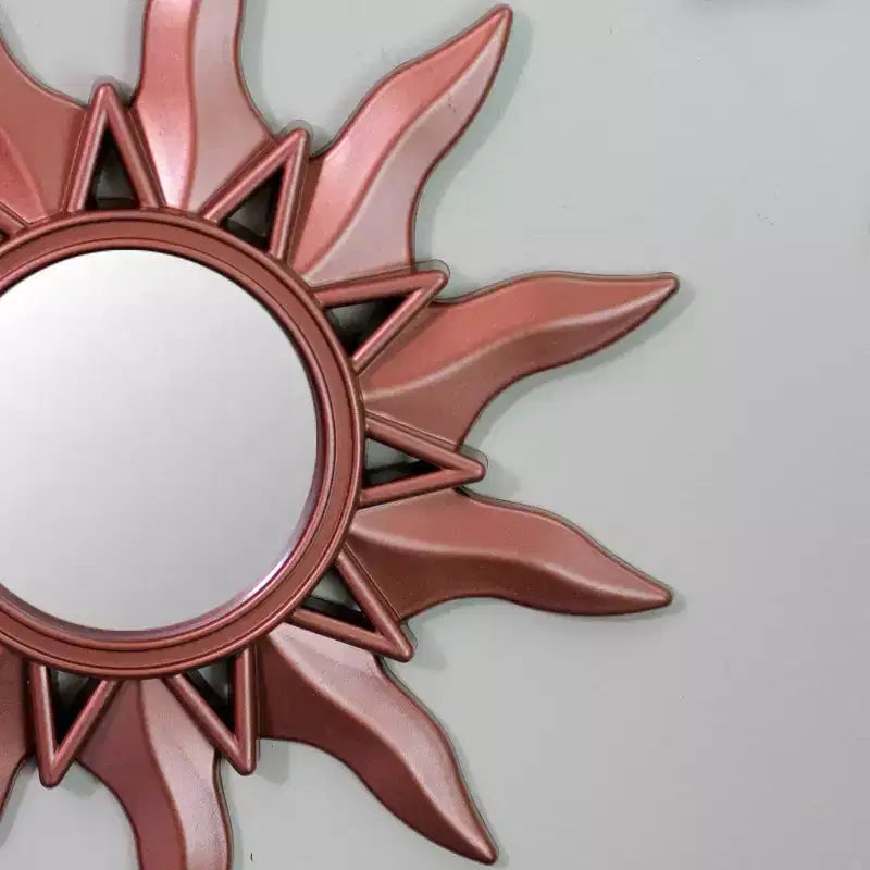 Northlight Set of 3 Mayan Sunburst Matte Copper Round Mini Mirrors 9.5