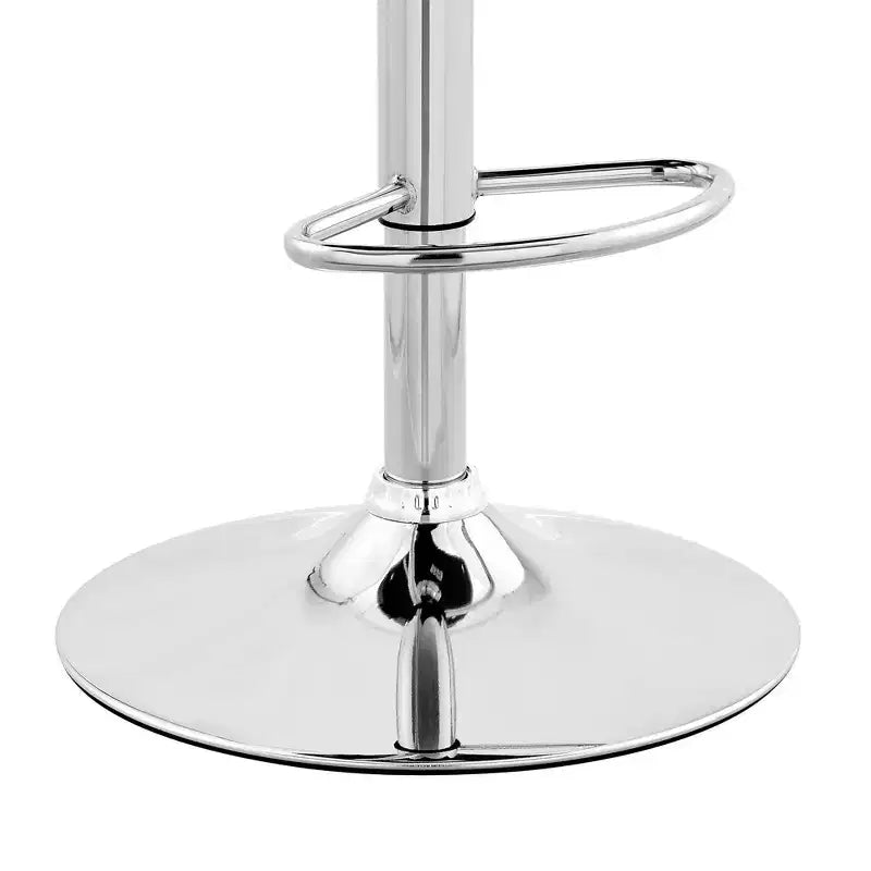 Asher Adjustable Counter Height Barstool with Faux Leather Chrome Finish - Armen Living