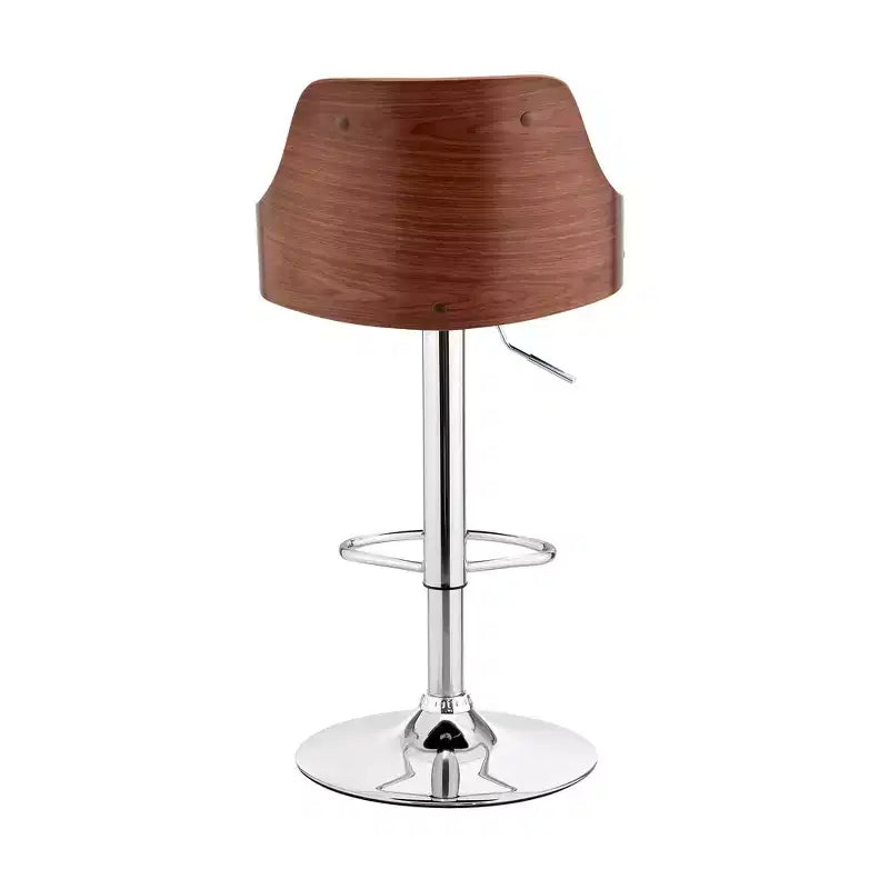 Asher Adjustable Counter Height Barstool with Faux Leather Chrome Finish - Armen Living