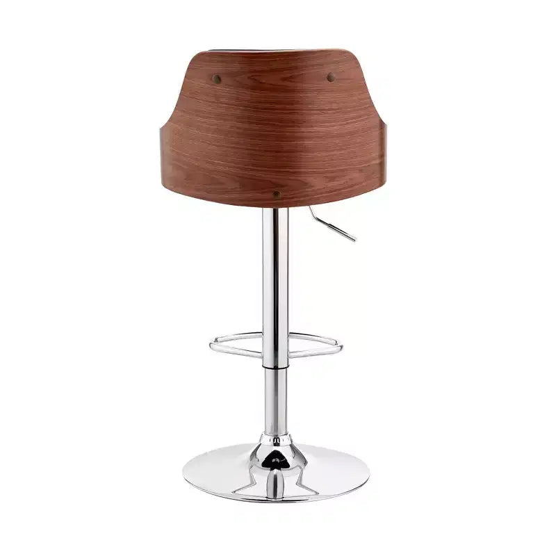 Asher Adjustable Counter Height Barstool with Faux Leather Chrome Finish - Armen Living