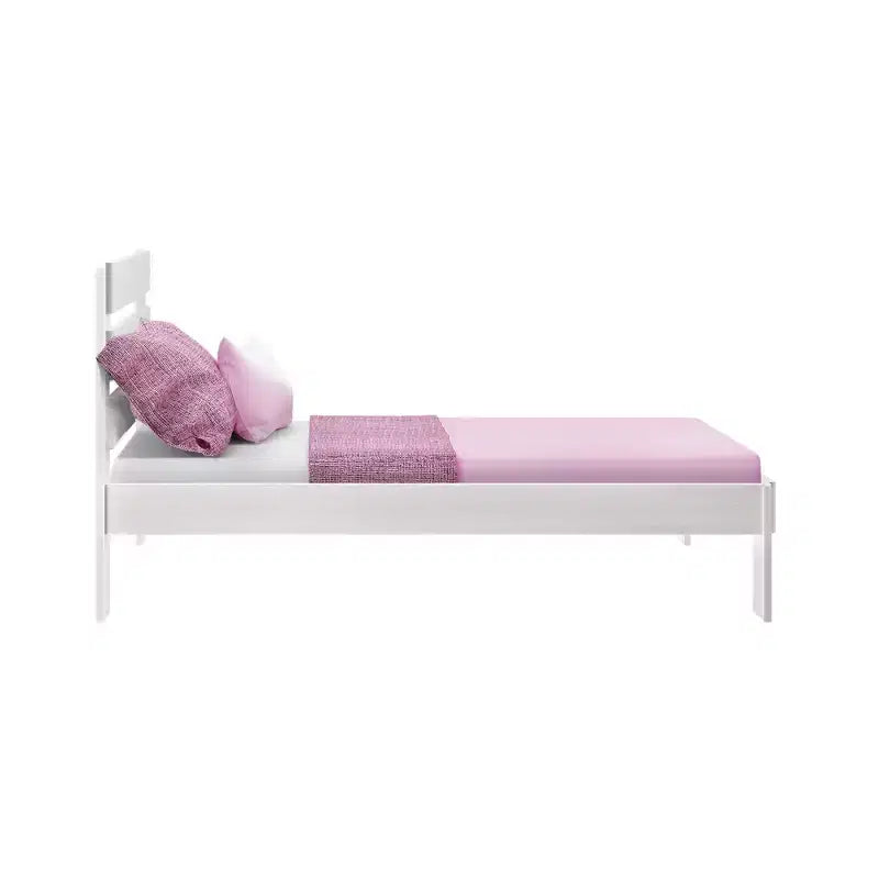 Max & Lily Full Size Bed Frame, Farmhouse Solid Wood Platform Bed with Slatted Headboard