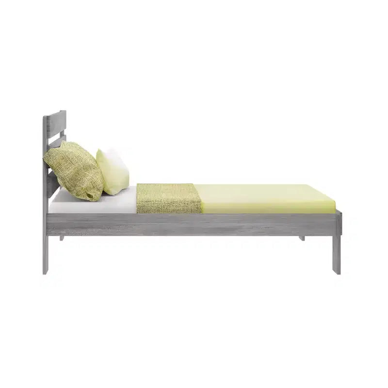Max & Lily Full Size Bed Frame, Farmhouse Solid Wood Platform Bed with Slatted Headboard