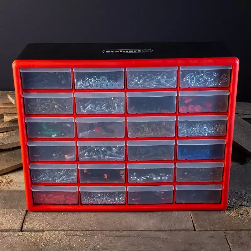 Contenitore Organizer in Plastica Trasparente con 24 Cassetti