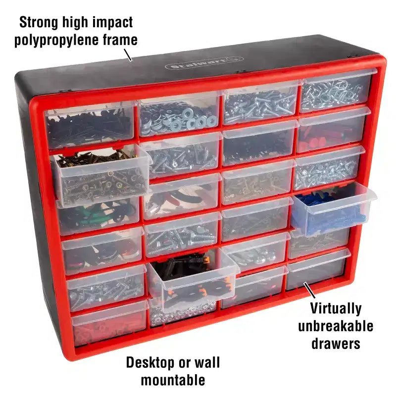Contenitore Organizer in Plastica Trasparente con 24 Cassetti