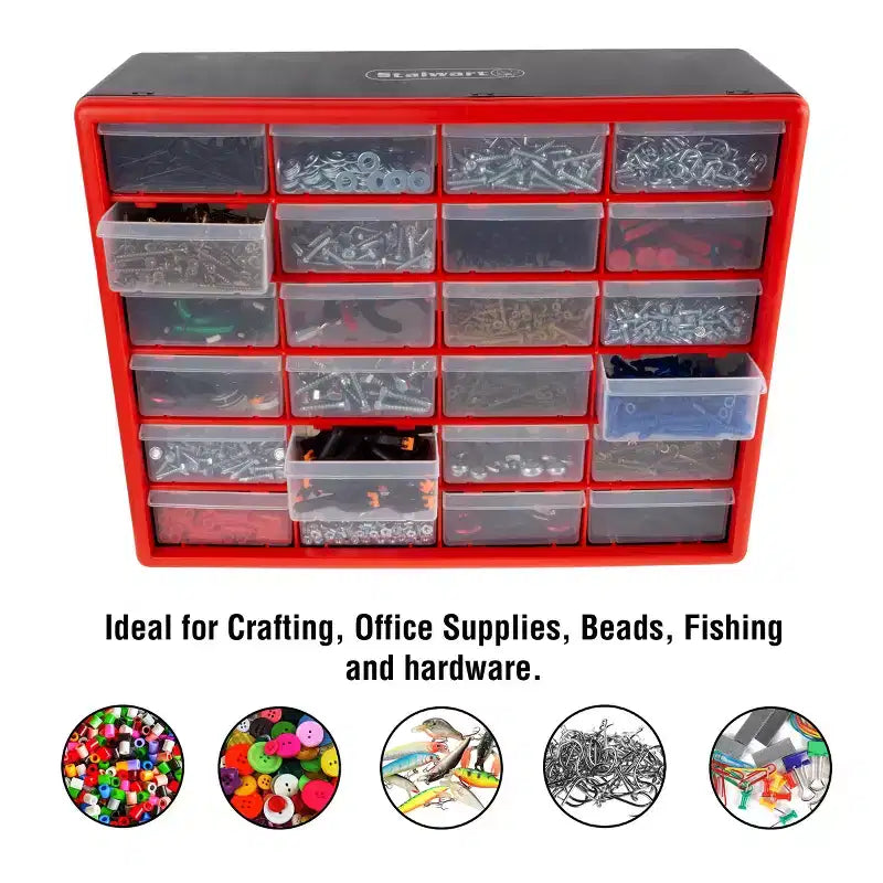 Contenitore Organizer in Plastica Trasparente con 24 Cassetti