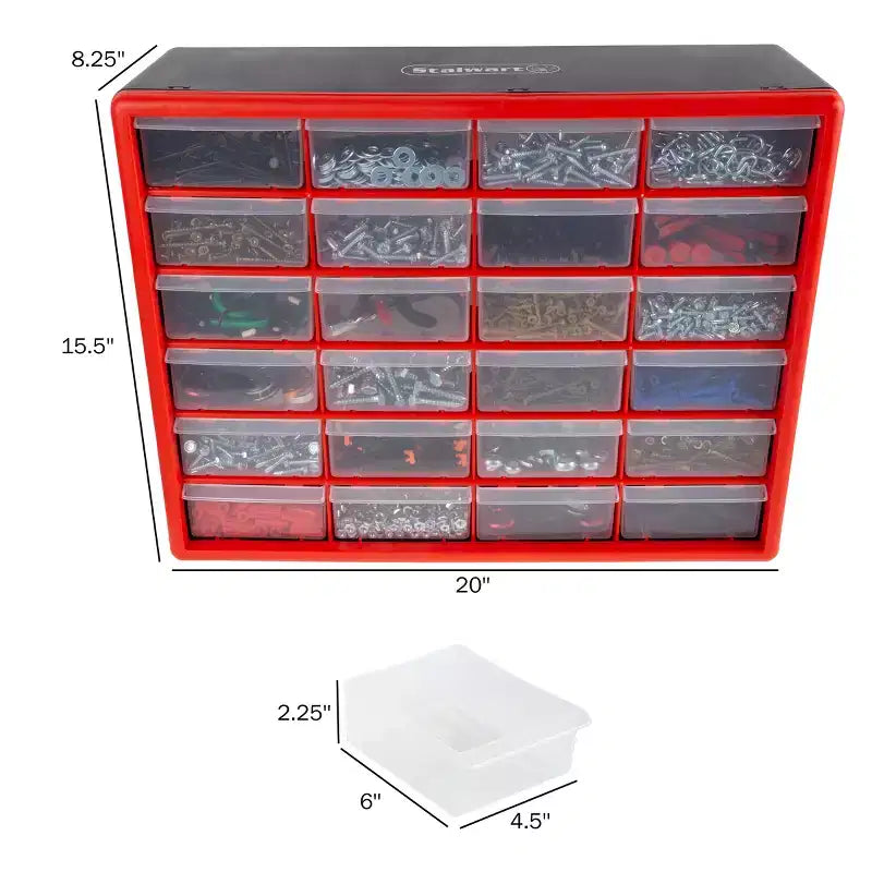 Contenitore Organizer in Plastica Trasparente con 24 Cassetti