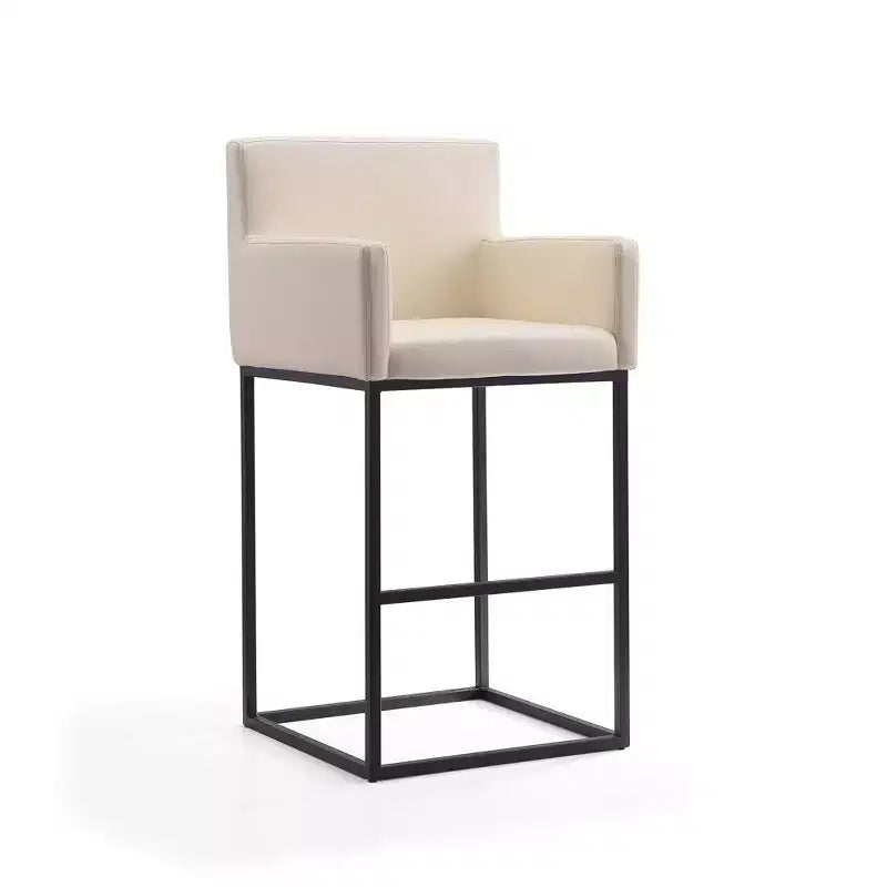 Ambassador Upholstered Metal Barstool - Manhattan Comfort