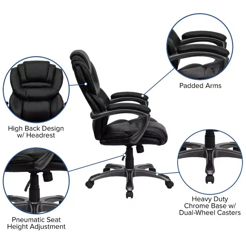 Sedia da ufficio ergonomica girevole con schienale alto e seduta/schienale a strati di Emma e Oliver