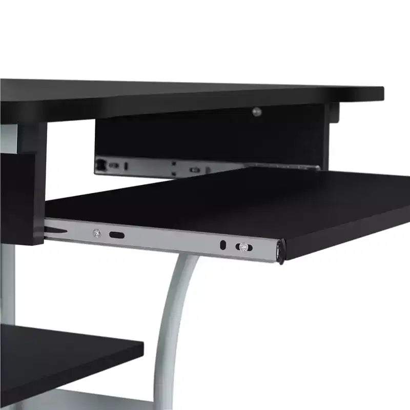 Yaheetech Scrivania per Computer per Ufficio Domestico e Scuola con Ripiano per Stampante, Vassoio Tastiera e Scaffale Portaoggetti
