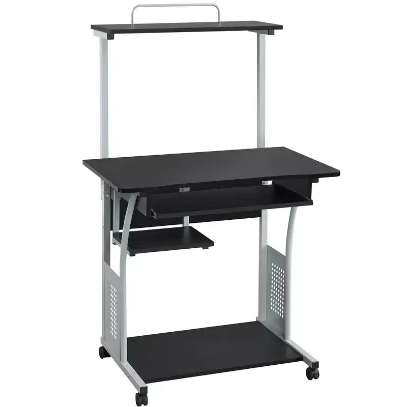 Yaheetech Scrivania per Computer per Ufficio Domestico e Scuola con Ripiano per Stampante, Vassoio Tastiera e Scaffale Portaoggetti