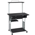 Yaheetech Scrivania per Computer per Ufficio Domestico e Scuola con Ripiano per Stampante, Vassoio Tastiera e Scaffale Portaoggetti