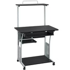 Yaheetech Scrivania per Computer per Ufficio Domestico e Scuola con Ripiano per Stampante, Vassoio Tastiera e Scaffale Portaoggetti
