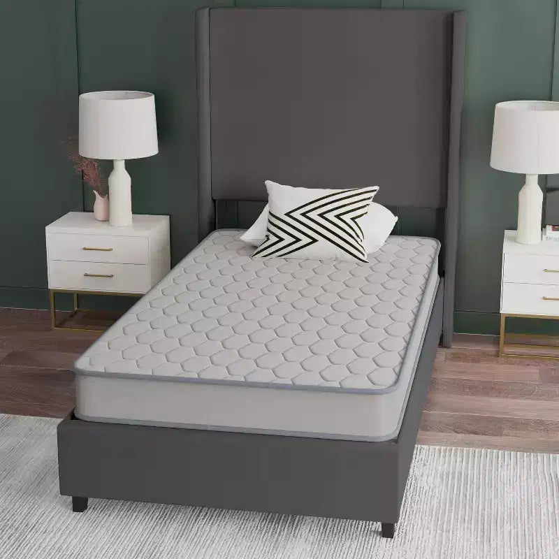 Materasso Ibrido Emma and Oliver Premium Comfort a Media Durezza con Molle Insacchettate, Topper in Tessuto a Maglia e Schiuma Certificata CertiPUR-US, in Scatola