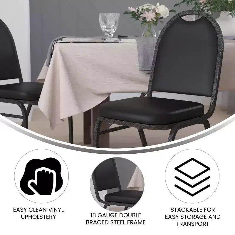 Sedia per banchetti impilabile Emma e Oliver Versatile Dome Back