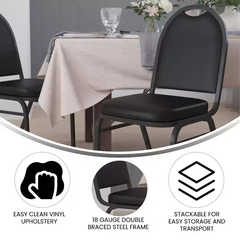 Sedia per banchetti impilabile Emma e Oliver Versatile Dome Back