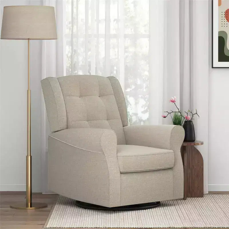 Sedia a dondolo a planata con schienale ad ali e trapuntatura Eden Nursery Baby Relax