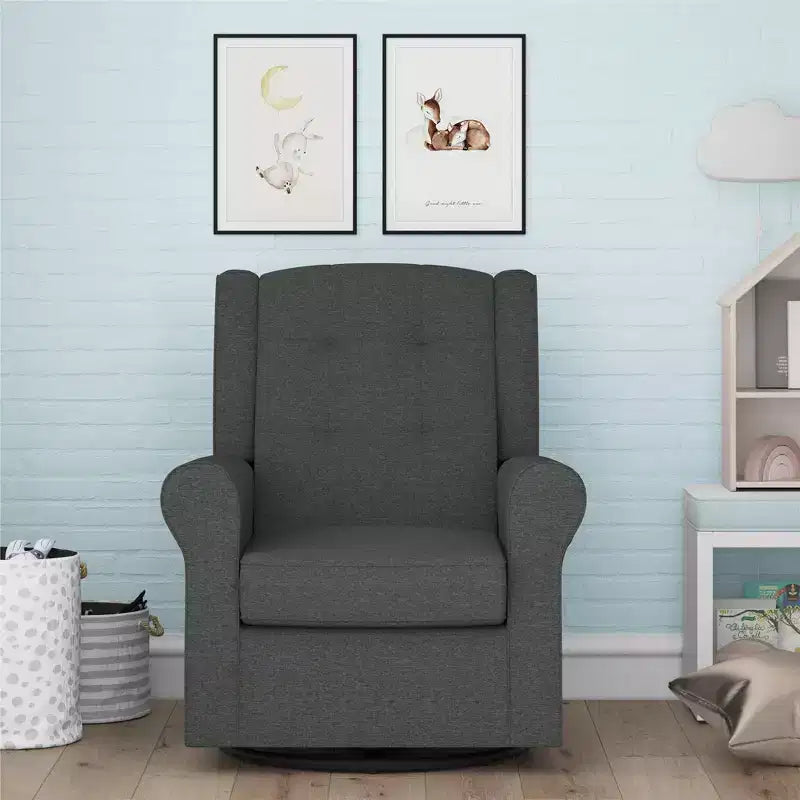 Sedia a dondolo a planata con schienale ad ali e trapuntatura Eden Nursery Baby Relax